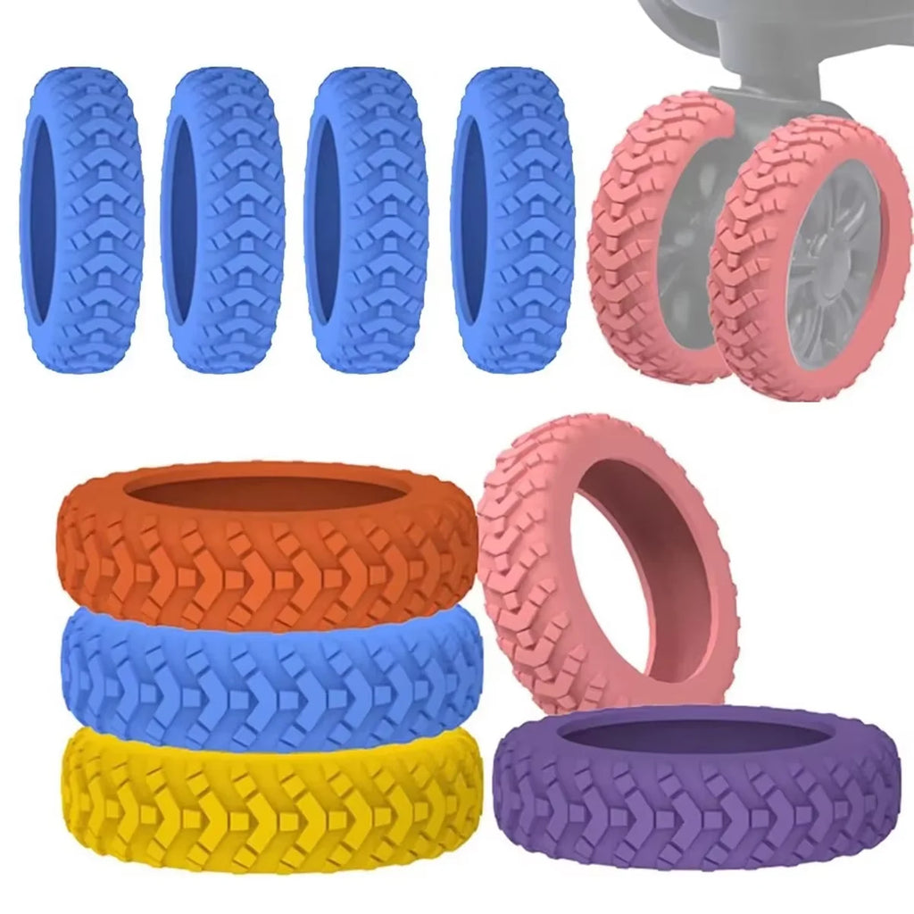 8PCS Silicone Luggage Wheels Protector Noise Reduction Suitcase Caster Cover