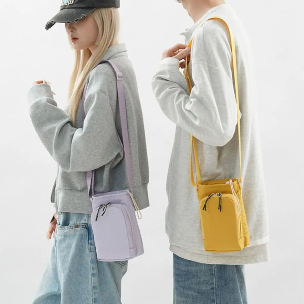 Shoulder Strap Water Bottle Carrier Bag Front Pocket Waterproof Crossbody Water Bottle Purse Portable Handle