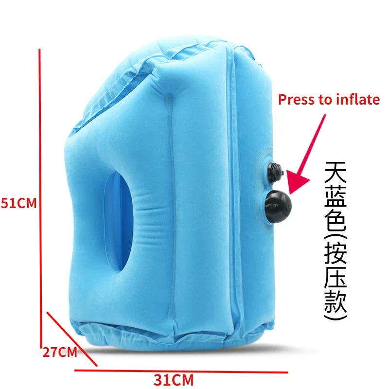 Upgraded Inflatable Air Cushion Travel Pillow Headrest Chin Support Cushions for Airplane Plane Car Office Rest Neck Nap Pillows