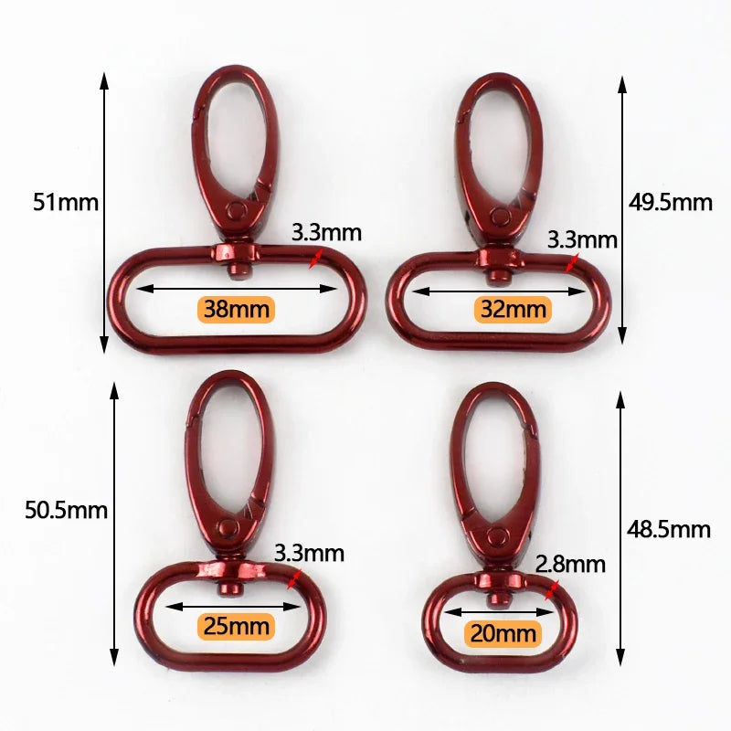 5/10Pcs 20-38mm Metal Hook Buckle for Bag Strap Swivel Lobster Clasp Dog Collar Carabiner Clip KeyChain Fastener Accessories