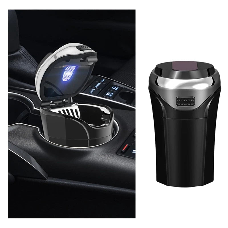 Car Ashtray With Lid, Detachable USB Rechargeable Cigarette Lighter With LED Light