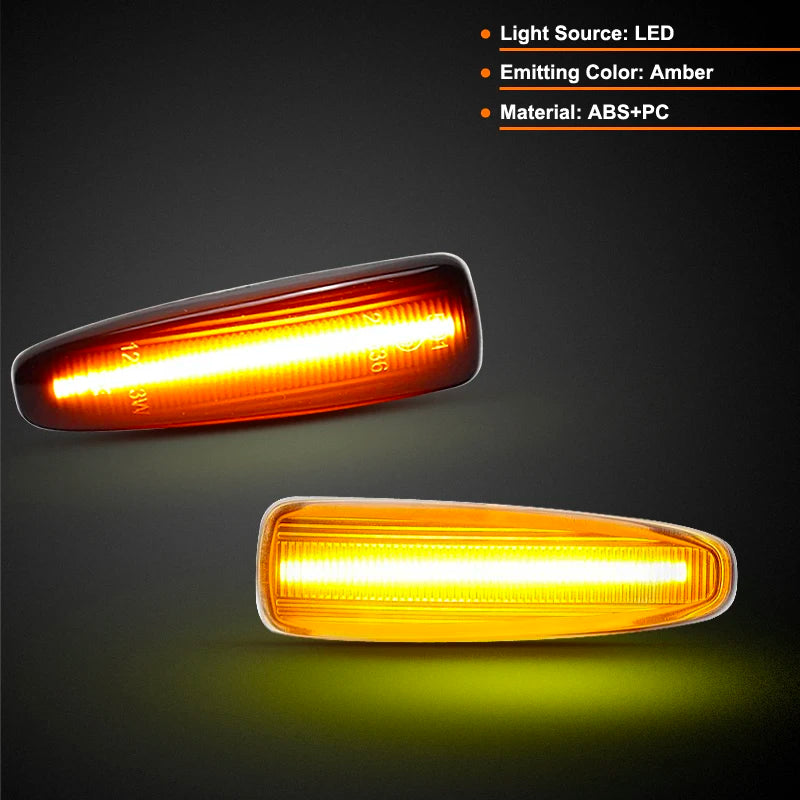 For Mitsubishi Lancer Galant Outlander ASX Mirage Attrage LED Side Marker Lamp Amber Side Fender Turn Signal Lights