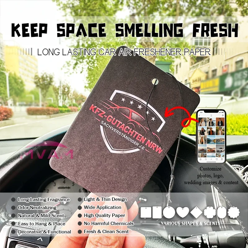 30pcs Custom Logo Long-Lasting Aroma Tablet Scented Card for Car And Home Fragrance Souvenir Gift