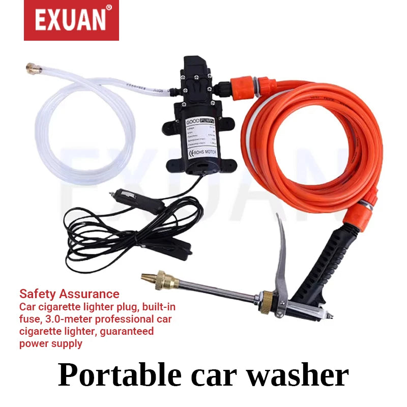 12V Portable Car Pressure Washer High Pressure Water Pump Electric Car Wash Cleaner Spray Gun Kit for Vehicle Motorcycle Cleanin