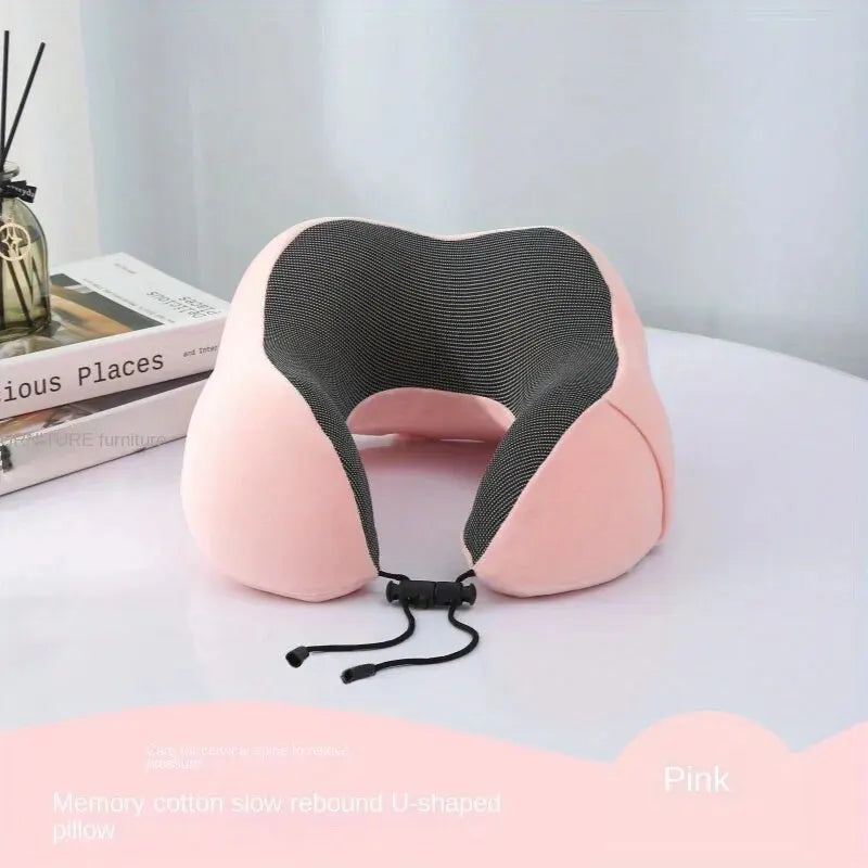 1pc Slow Rebound Travel Pillow, U-shaped Headrest Neck SupportPillow, Nap Pillow Travel Airplane Pillow Cartoon Memory Foam