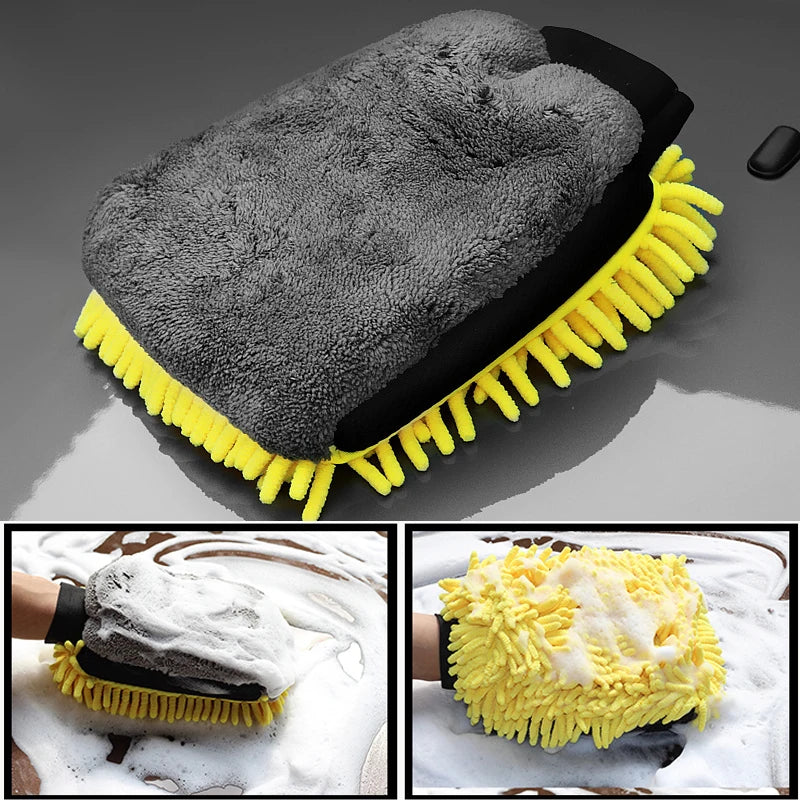 Ultra-Luxury Microfiber Car Wash Gloves Car Cleaning Tool Wheel Brush Multi-function Cleaning Brush Detailing