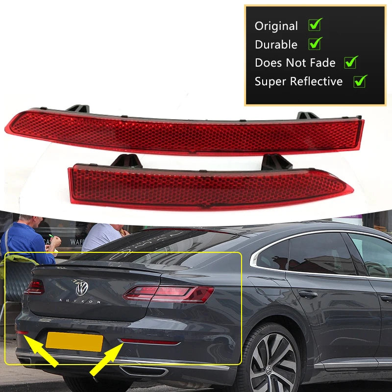 For Volkswagen VW Arteon 3H7 2018 2019 2020 2021 2022 2023 Rear Bumper Reflector Light Brake Stop Turn Signal Lamp Accessories