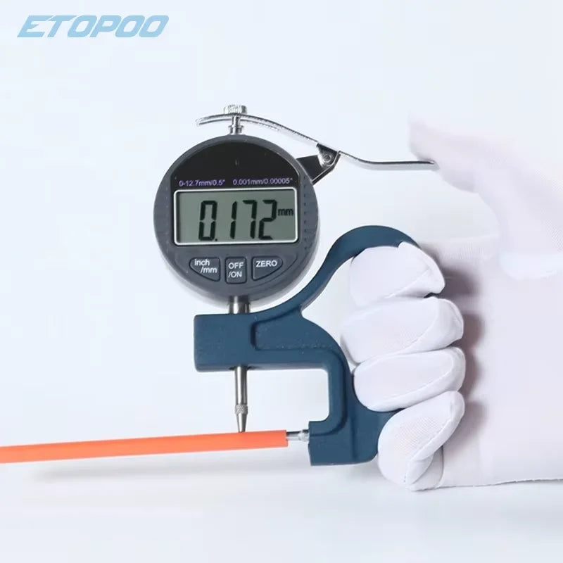 Professional Digital Display Thickness Gauge Range 0-10mm Accuracy 0.01mm Thickness Measurer for Pipe Tube Thickness Anvil