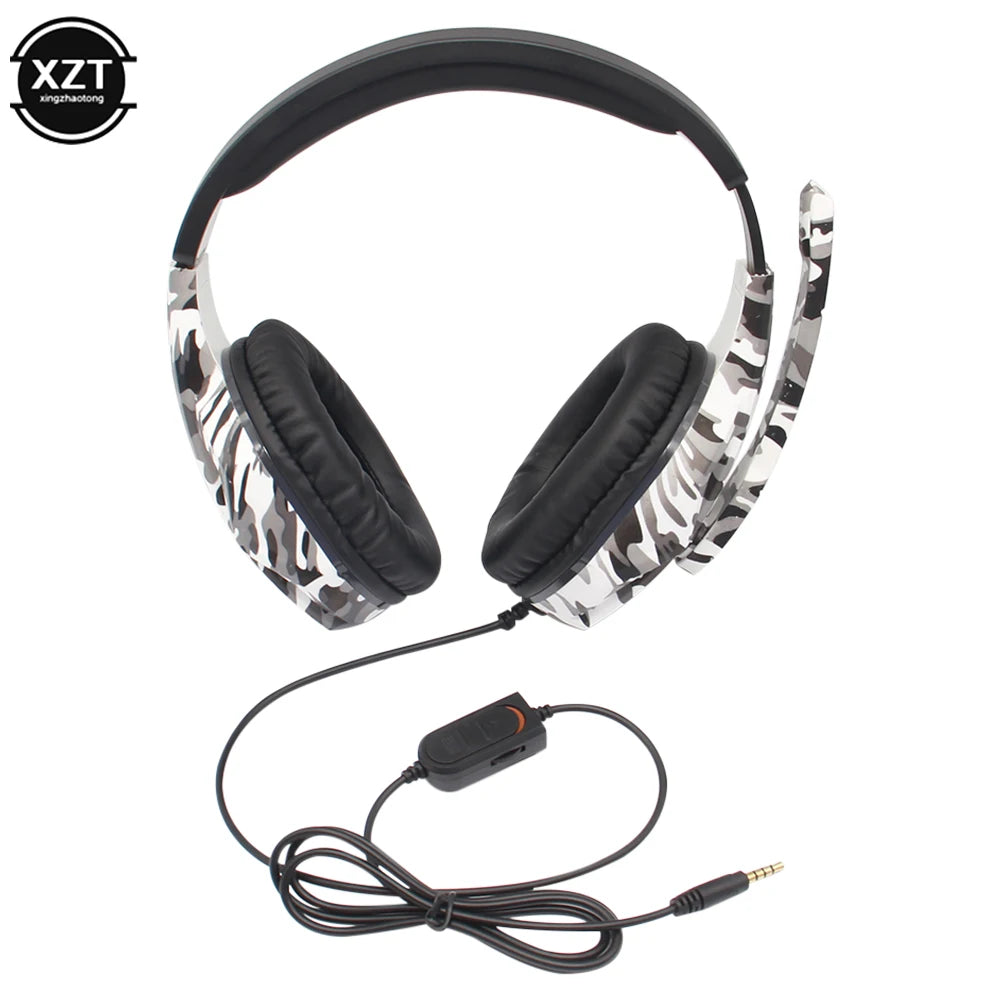 Camouflage Gaming Headset 3.5mm AUX Jack Wired Headphones Gamer Cool Game Headphone With Microphone ForPS4 ForXbox One PC Phone