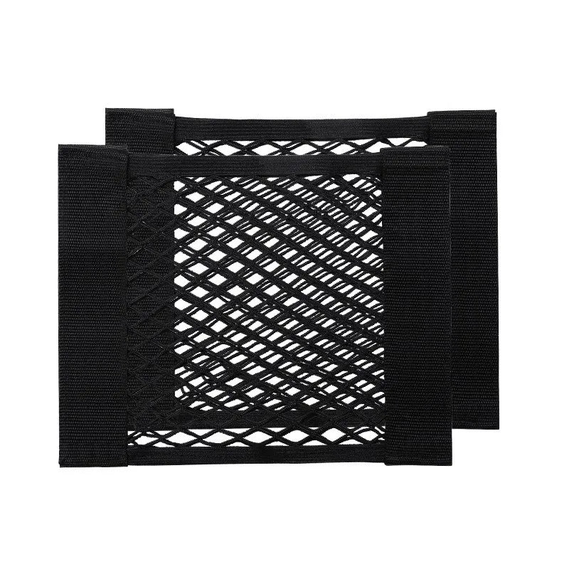 Car Trunk Storage Mesh Pocket Hook Loop Net Bag Organizer Tail Seat Back Pocket Universal Auto Magic Tape Interior Accessories