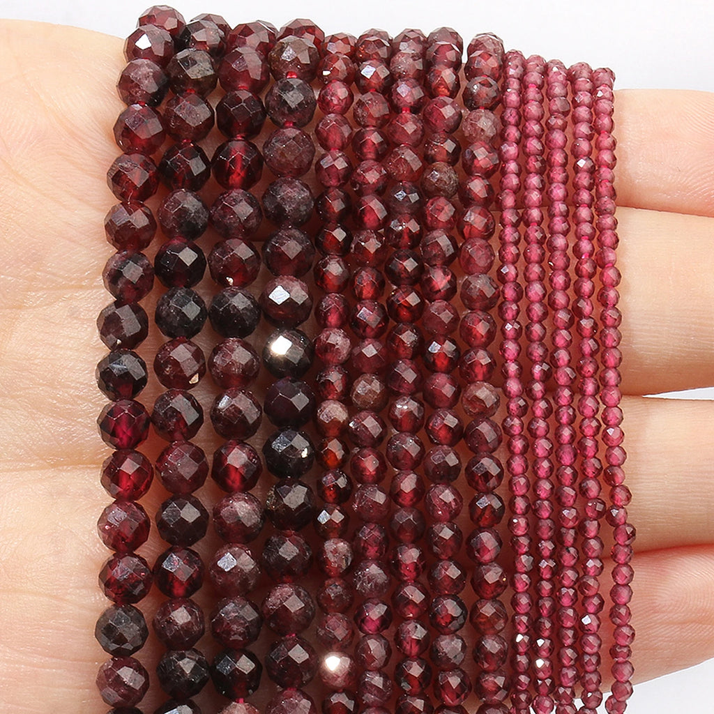 Natural Red Jasper 2mm 3mm 4mm Faceted Round Loose Spacer Beads Diy Bracelet Necklace Jewelry Making Handmade Crafts Accessories