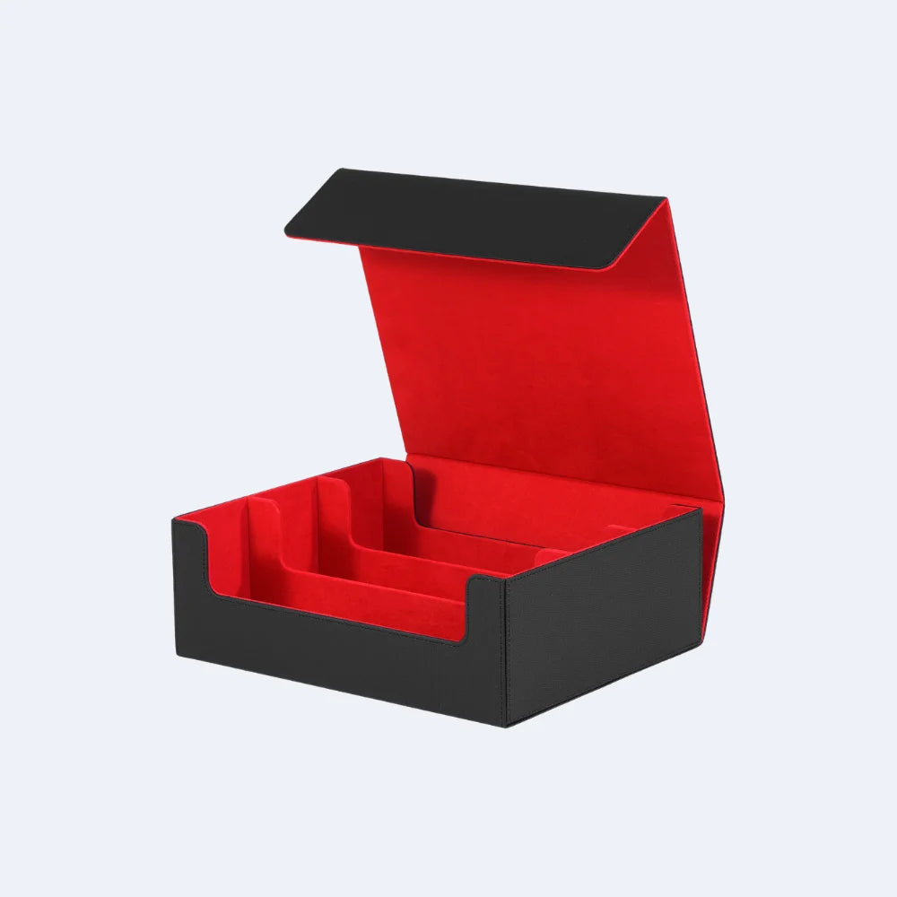 Trading Card Storage Box, 1800+ Sleeved Cards, Magnetic Closure PU Leather Deck Box for MTG Pokemon YuGiOh Sports Cards Organize
