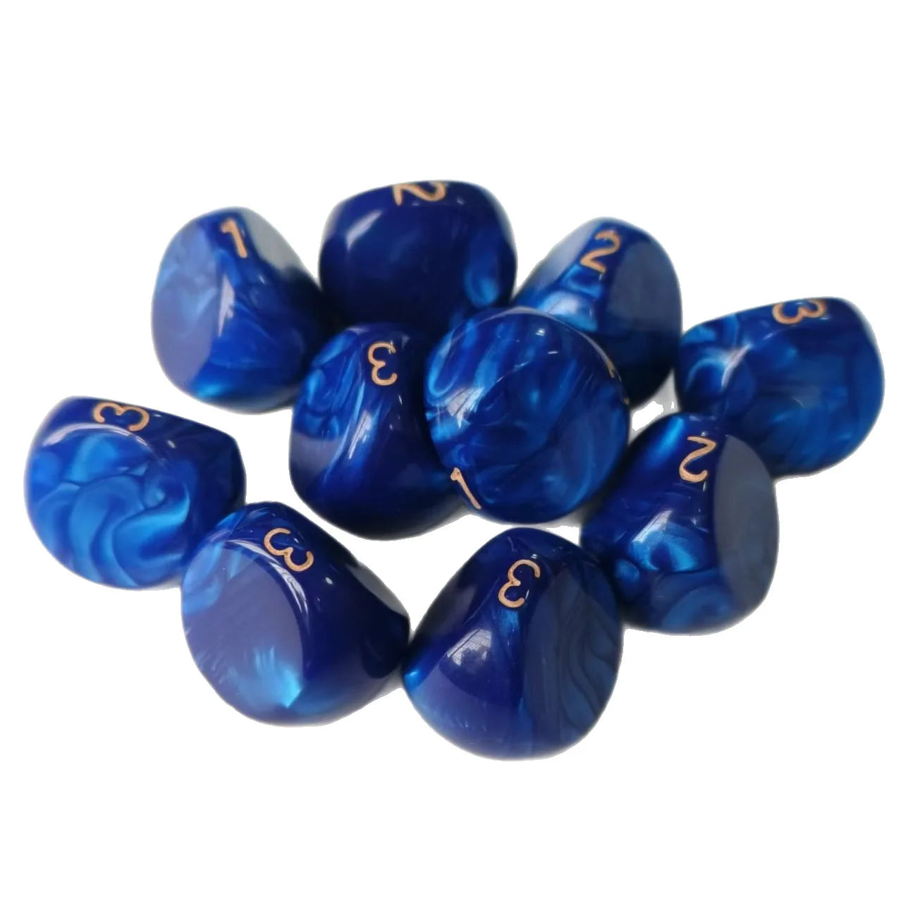 10Pcs/set New Digital Multi-faceted Dice D3 Game 3-Sided Board Game Dice New Year gift 6 colors