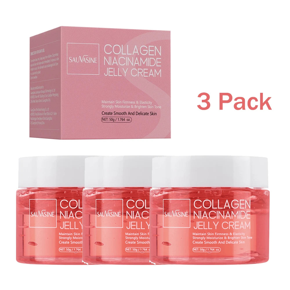 Collagen Jelly Cream Niacinamide Hydrolyzed Collagen 24h Glow & Lifted Look Moisturize Skin Elasticity & Hydration Face Cream