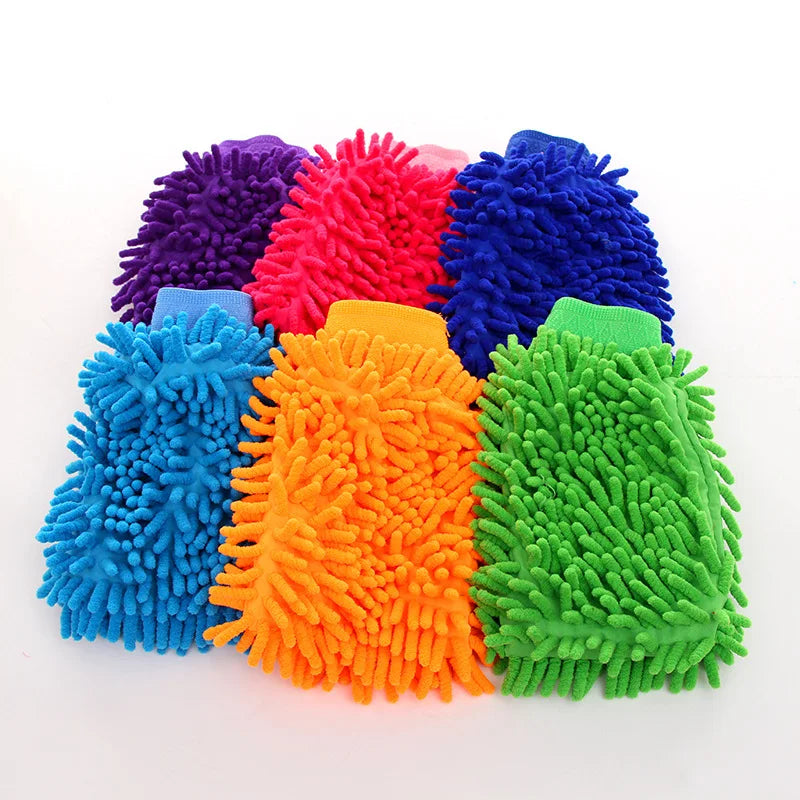 Car Wash Gloves Thickened Double-sided Chenille Glove Plush Rags Car Supplies Cleaning Tools Auto Acessories Car Detailing