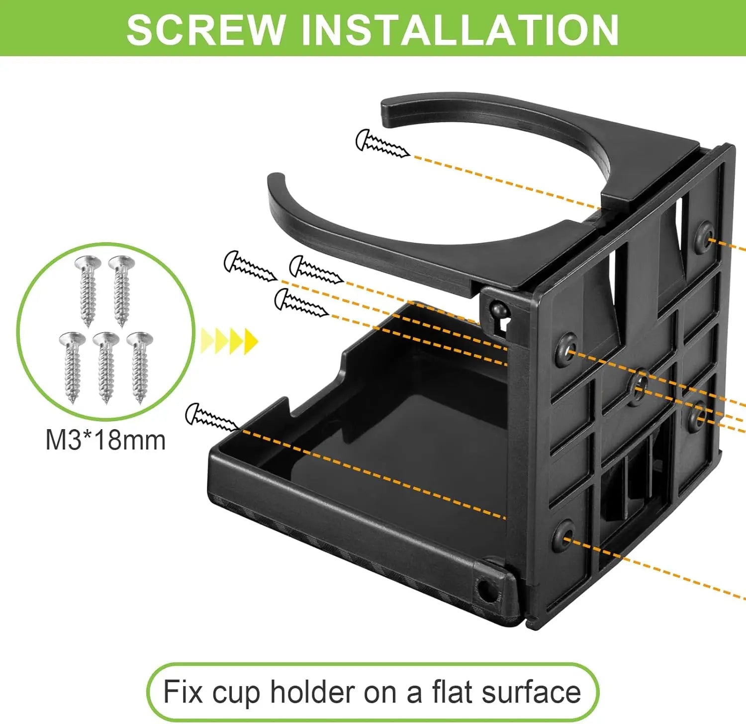 2 Pcs Cup Holder Adjustable Folding Cup Drink Can Bottle Holder Stand Mount For Car Auto Boat Truck RV Van Fishing Box