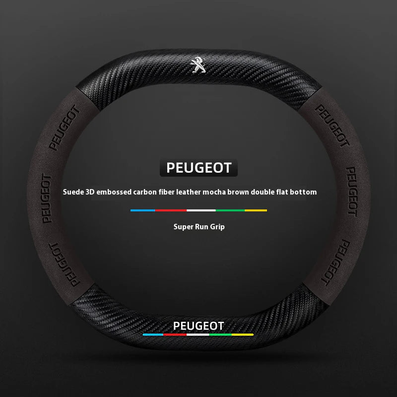 Car Steering Wheel Cover For Peugeot 106 107 108 206 207 208 301 307 308 406 407 408 508 607 2008 3008 4008 5008 GT RCZ Rifter