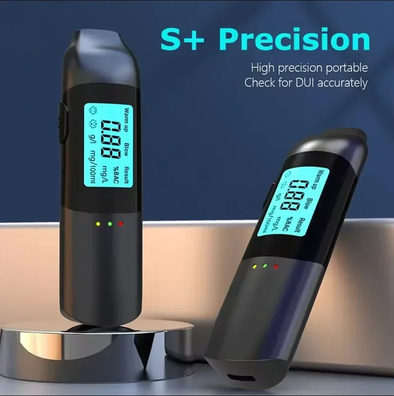 MR702 Digital Alcohol Tester Breathalyzer Portable Professional High Sensitivity Type-c Drunk Driving Car Electronic Tool
