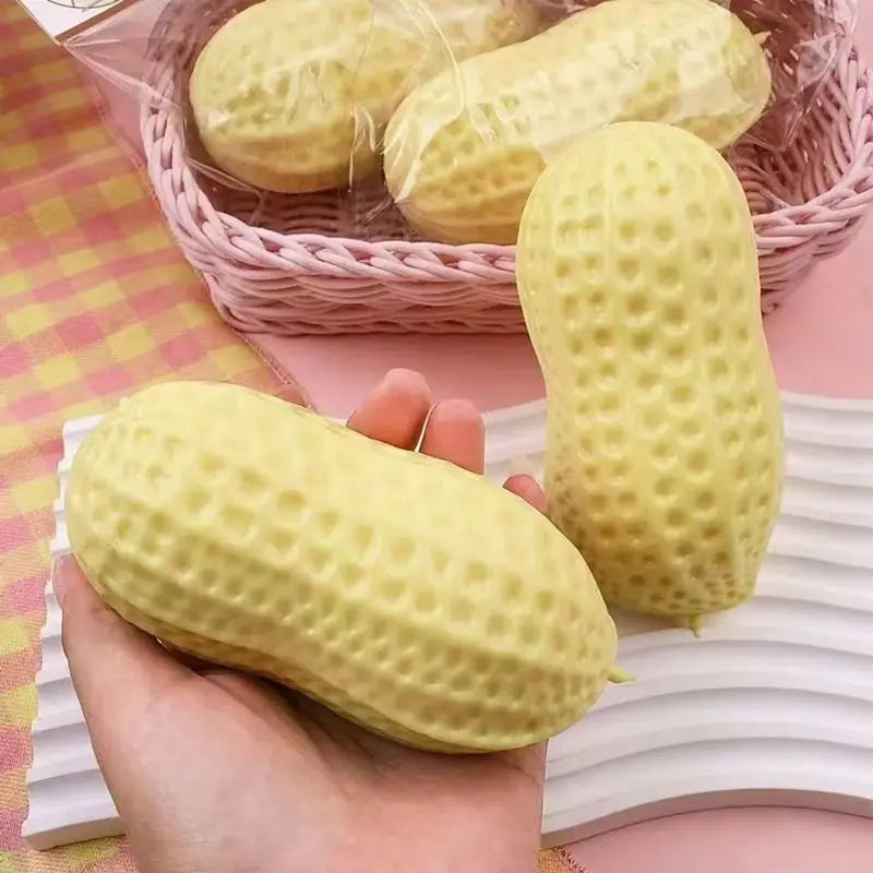！Peanut Stress Ball Crunchy Squeeze Ball Squishy Toy Buttery-Soft Feel Fidget Toy Asmr Sensory Anti Stress Relief Toy For Adults