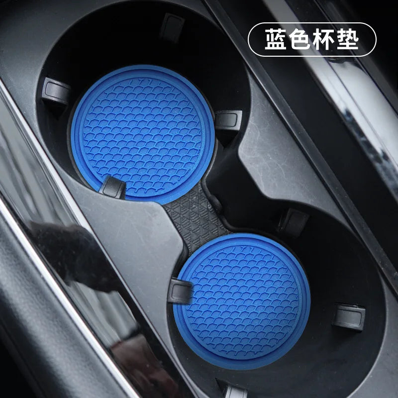 4Pcs/set 7cm*5cm Car Cup Holder Car Silicone Insert Coaster Mat Fit For Most Cars Styling Universal Accessories Black Anti-Slip