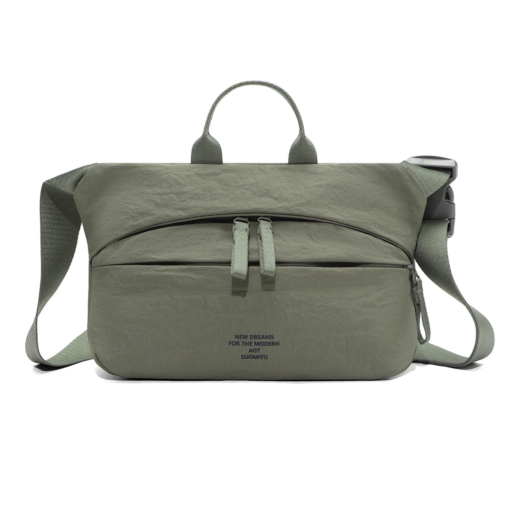 Fashionable women's nylon crossbody bag, niche chic backpack, casual large capacity chest bag, shoulder bag