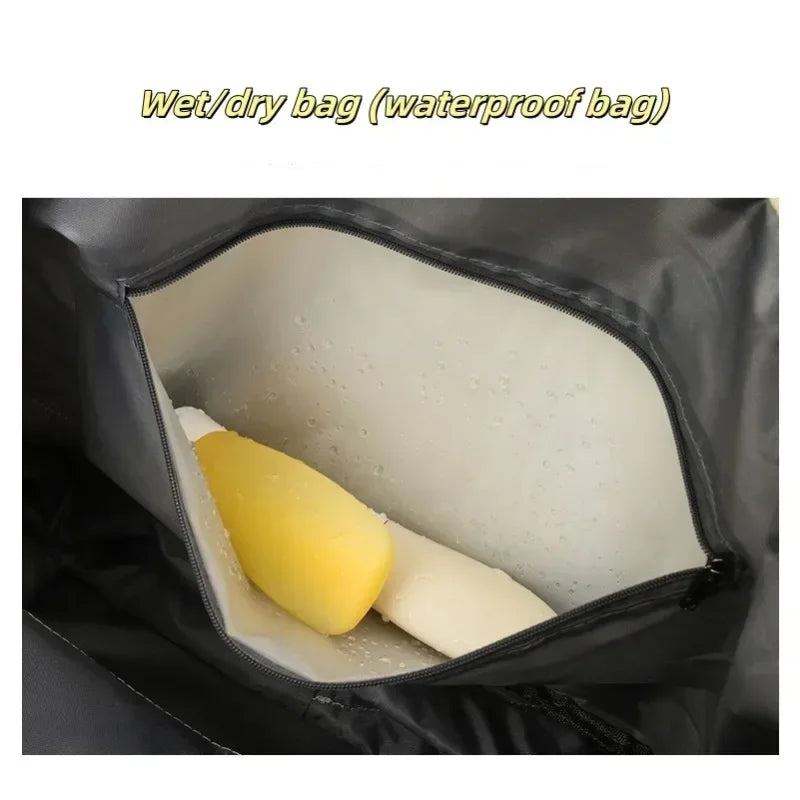Lightweight Folding Large Capacity Storage Luggage Bag Universal Wheel Travel Luggage Bag Sports Wet and Dry Separation Yoga Bag