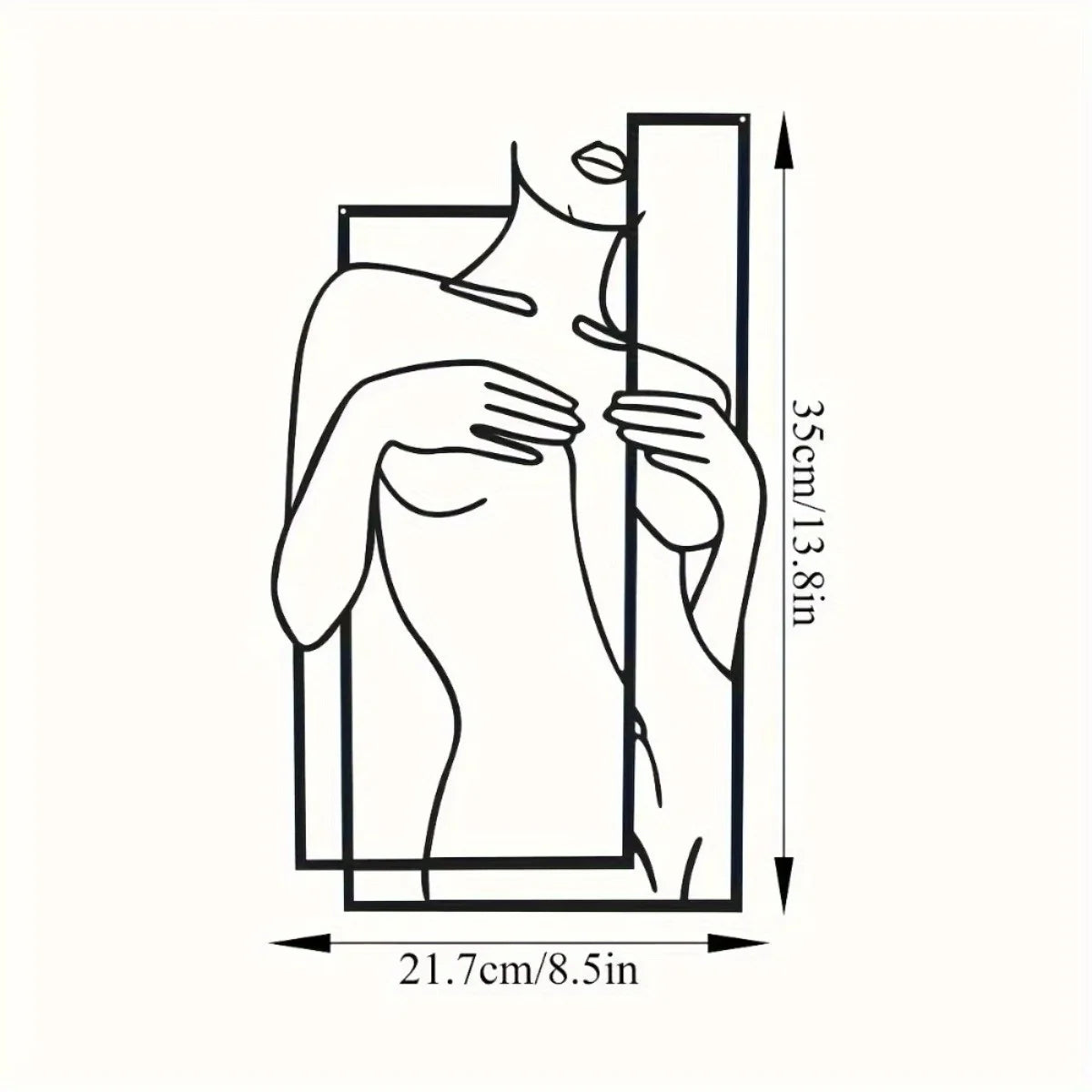 Large Scale Sleek Feminine Metal Line Art Mural | Minimalist Premium Wall Sculpture for Bathroom & Bedroom