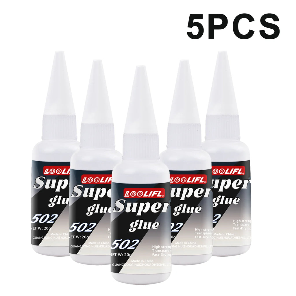 Loolifl, Best-Selling 1-25Pcs 502 Super Glue, Quick-Drying Cyanoacrylate Adhesive for Glass, Leather, Rubber, Wood, Metal, Strong Industrial Strength Glue