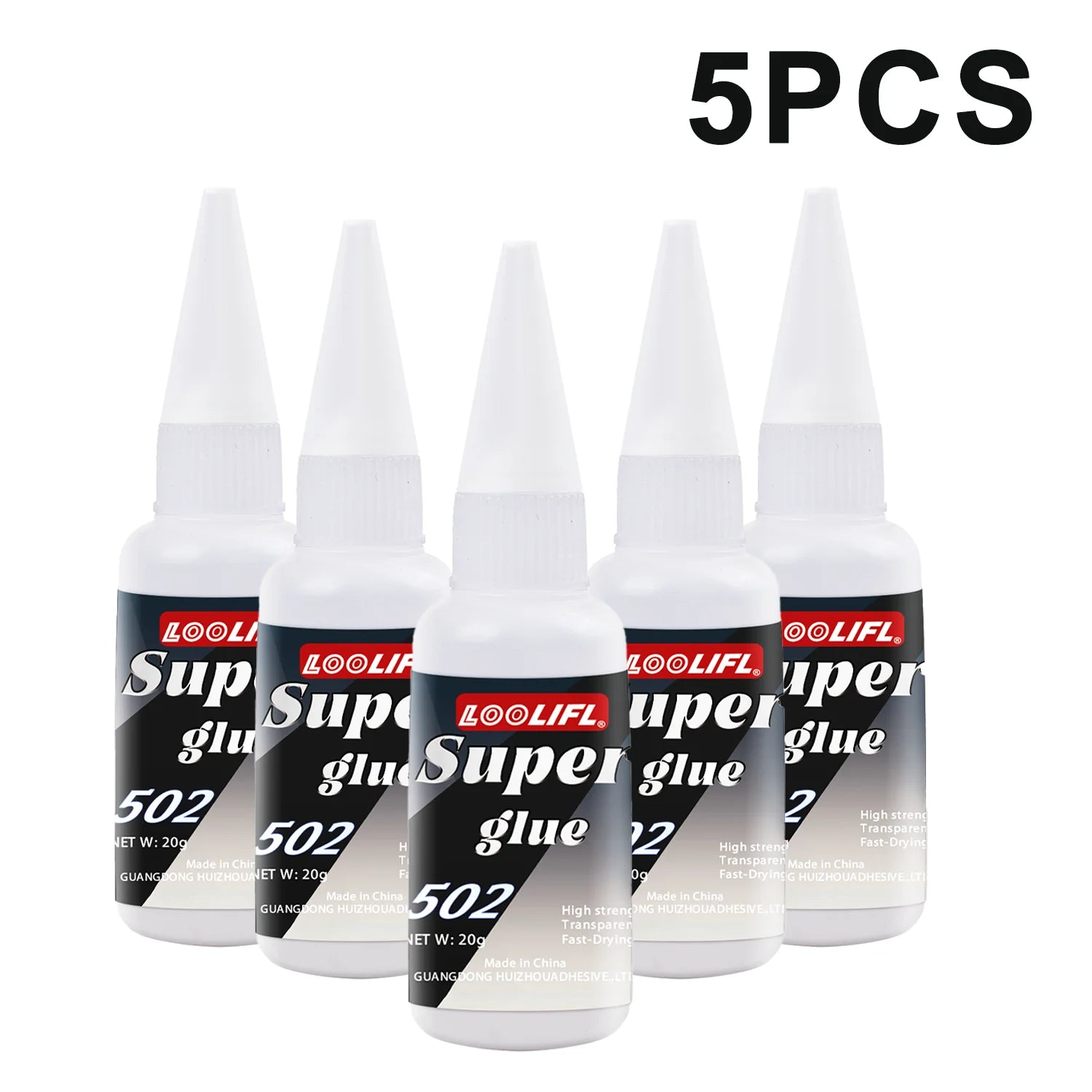 Loolifl, Best-Selling 1-25Pcs 502 Super Glue, Quick-Drying Cyanoacrylate Adhesive for Glass, Leather, Rubber, Wood, Metal, Strong Industrial Strength Glue