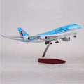 47cm Korean Airline B747 Planes Model 1:150 Scale Resin Diecast Aircraft Model Airplane W Light & Wheel(Touch Or Sound Control)