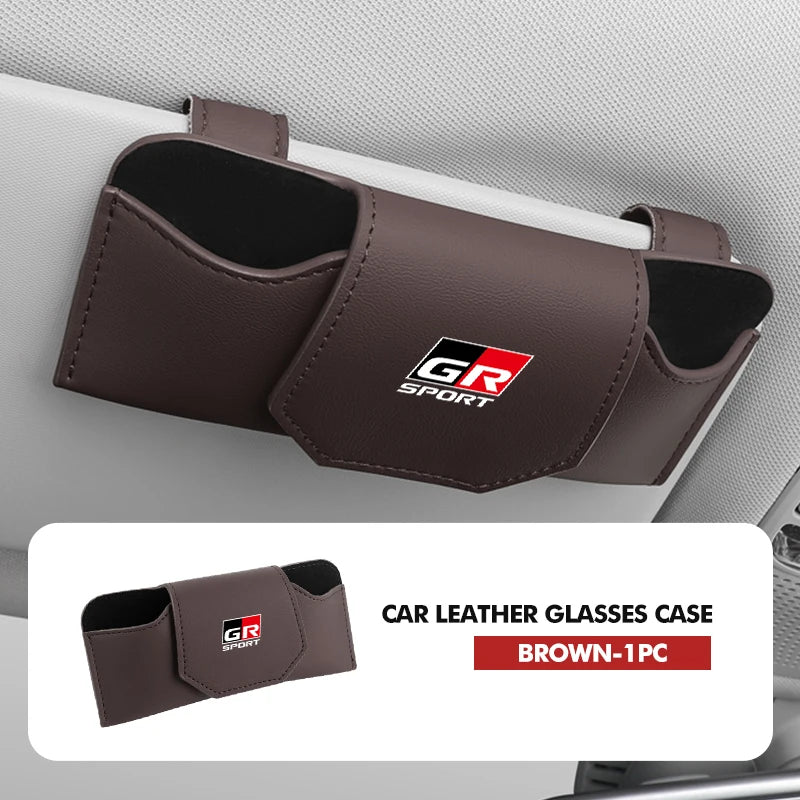 Car Glasses Holder Sun Visor Sunglasses Clip Card Accessories For Toyota C-HR CHR Logo 2016 2017 2018 2019 2021 2022 Fortuner