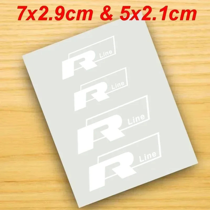 4Pcs Car Brake Caliper Vinyl Stickers for Volkswagen VW Rline R Line Golf 3 5 7 Polo Passat GTI Bora Jetta Vehicle Wheel Decals