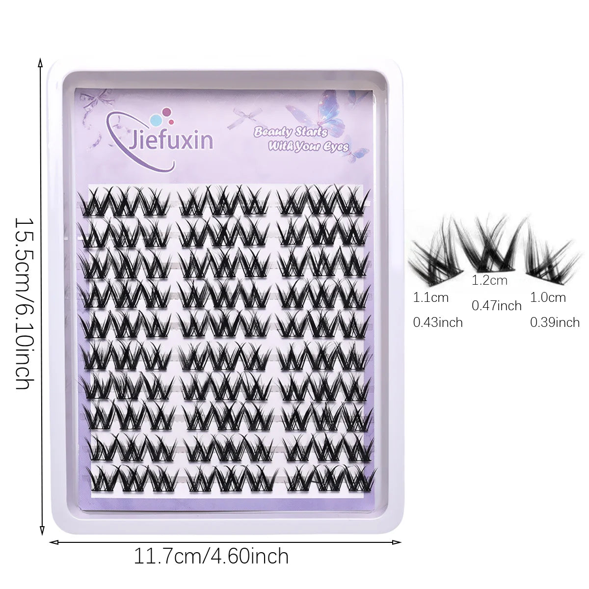 Natural Curling W-Shaped Sunflower Strip Lashes Reusable Fluffy Thick Manga Individual Style False Eyelashes