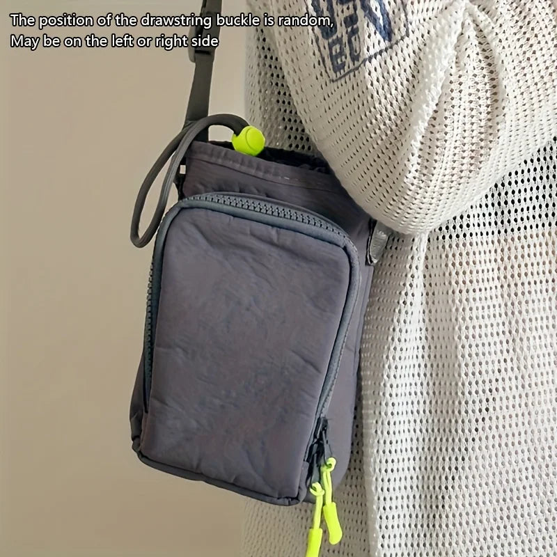 Small Water Bottle Carrier Bag with Adjustable Shoulder Strap Convenient Outdoors Water Bottle Pouch with Phone Pocket