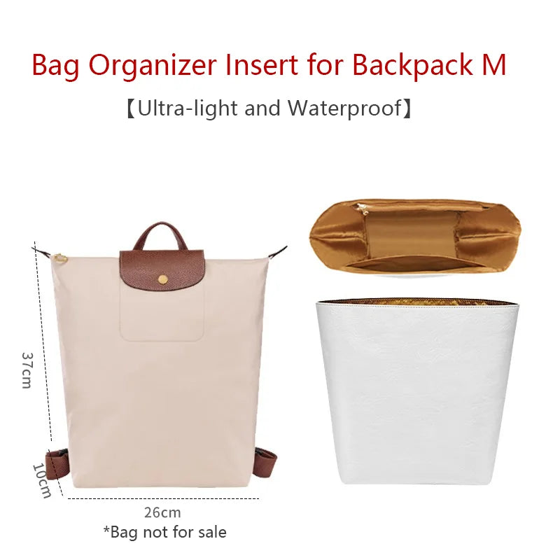 Bag Organizer Insert For Longchamp Backpack Waterproof Bag Insert Storage Lightweight Bag Support Dupont Paper Bag Accessories