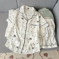 Women's Summer Thin Pajamas with Heart-Shaped Bow Pattern, Short-Sleeved Shorts, Sweet and Cute, Can Be Worn Outside in Summer, Two-Piece Home Wear Set