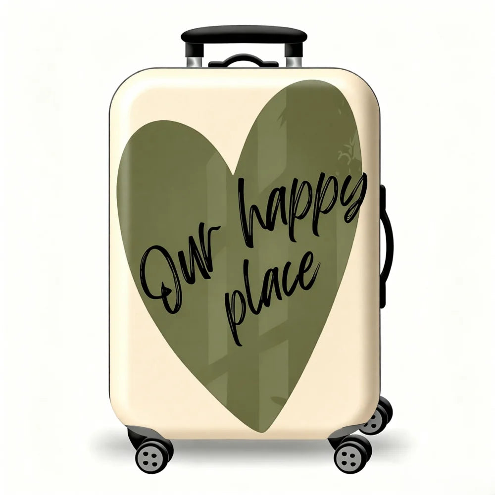 Sweet and cute flower love printed suitcase cover, elastic fabric washable travel trolley case cover