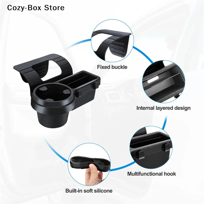 [ZY]Car Cup Stand Phone Holder Mount Tray Side Door Window Storage  Pocket Hanging Storage Rack With Auto Interior Accessories