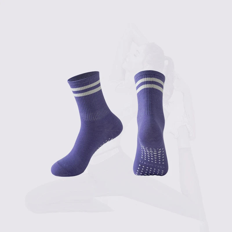 Dreamlikelin 1 Pair Women's Mid-Calf Yoga Socks Non-Slip Breathable & Sweat-Wicking Floor Socks for Pilates, Dance ,Workout |