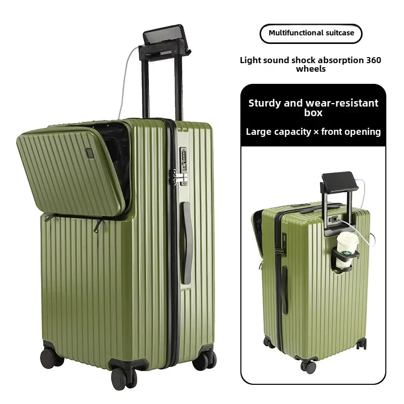 COLENARA High Quality Suitcase ABS+PC Boarding Box Large Capacity Trolley Case 20"24"26"28"30 Inch Front Opening Laptop Luggage