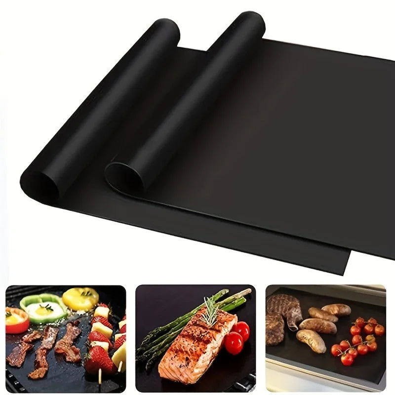1pc BBQ Grill Mat Non-stick Mat Heat Resistant Grill Mat Outdoor Baking Reusable Barbecue Party Mat 40x33cm Grill Accessories