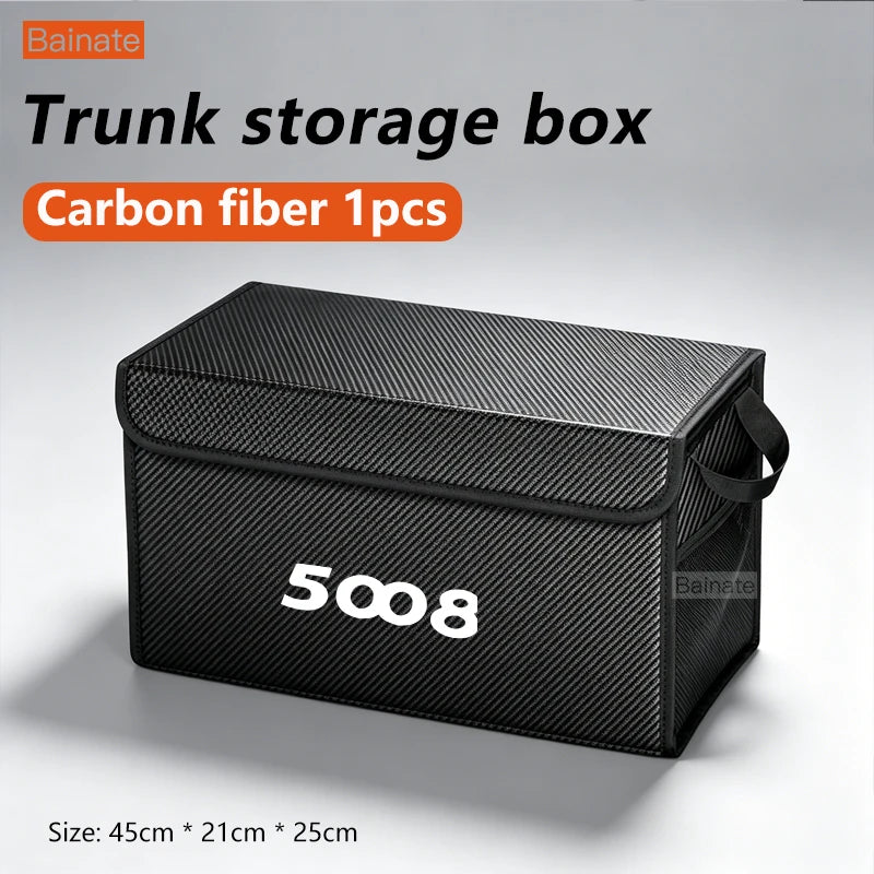 Car Trunk Foldable Storage Box For Peugeot 5008 2016-2025 Multi-Functional Folding Storage Bag Auto Interior Storage Accessories