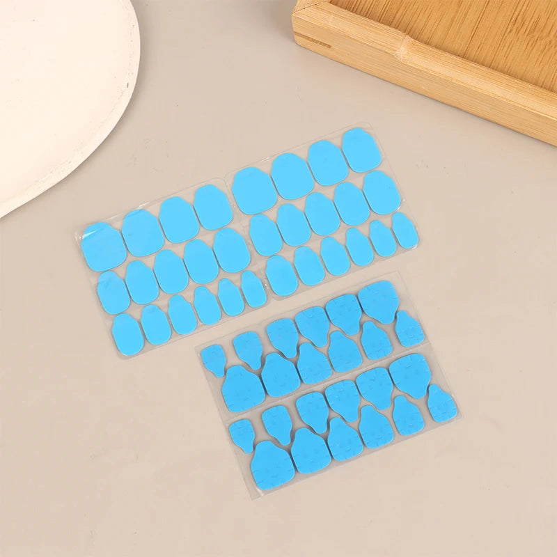 10Pcs False Nail Glue 24 Pills/Sheet UV Double Side Adhesive Tape Glue Sticker For Fake Nails Tips Clear Jelly Pad Press Tool