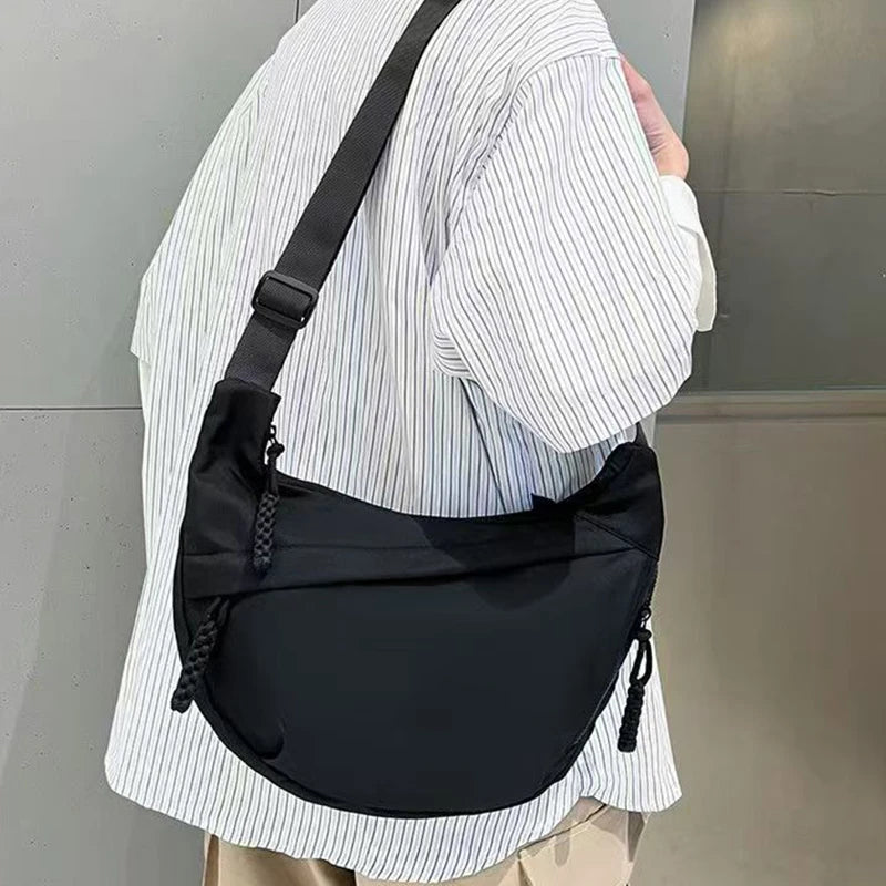 Chic Minimalist Nylon Hobo Crossbody Purse Durable Multi-use Bag, Soft Fabric for Commute, Travel and Outdoor Leisure Outings