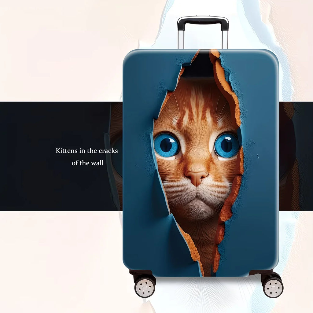 Naughty Kitten  Luggage Cover, High Stretch Elastic Anti-Scratch Dustproof Suitcase Protector for 20-32 Inch Travel Luggage