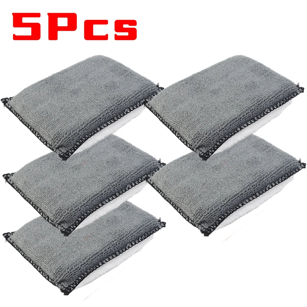 Car Wash Sponge Stain Removal Gray Wipe Plush Polyester Car Maintenance Tool 1-5pcs Double Sided Cleaning Sponge Soft Microfiber