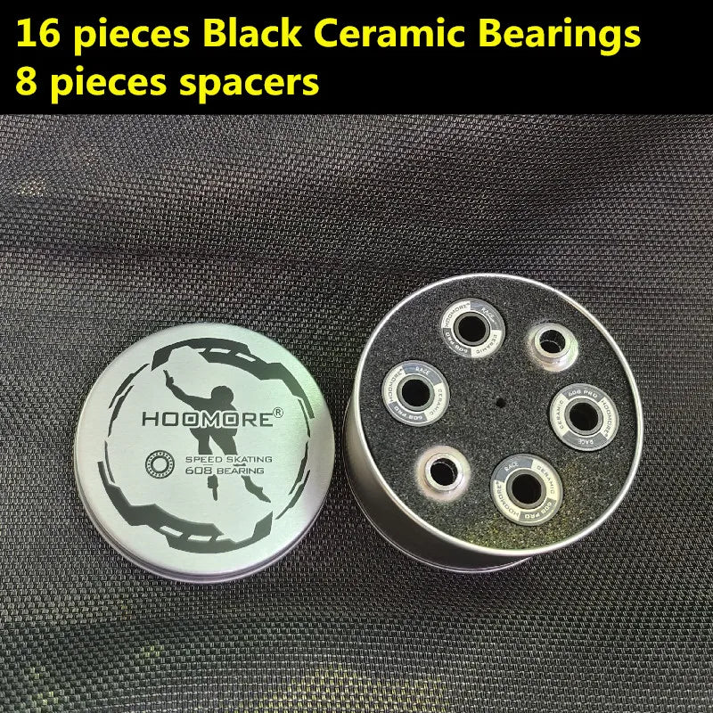 black ceramic bearing for inline speed skates patines 7 balls oxide speed bearing for powerslide for cityrun race skate shoes