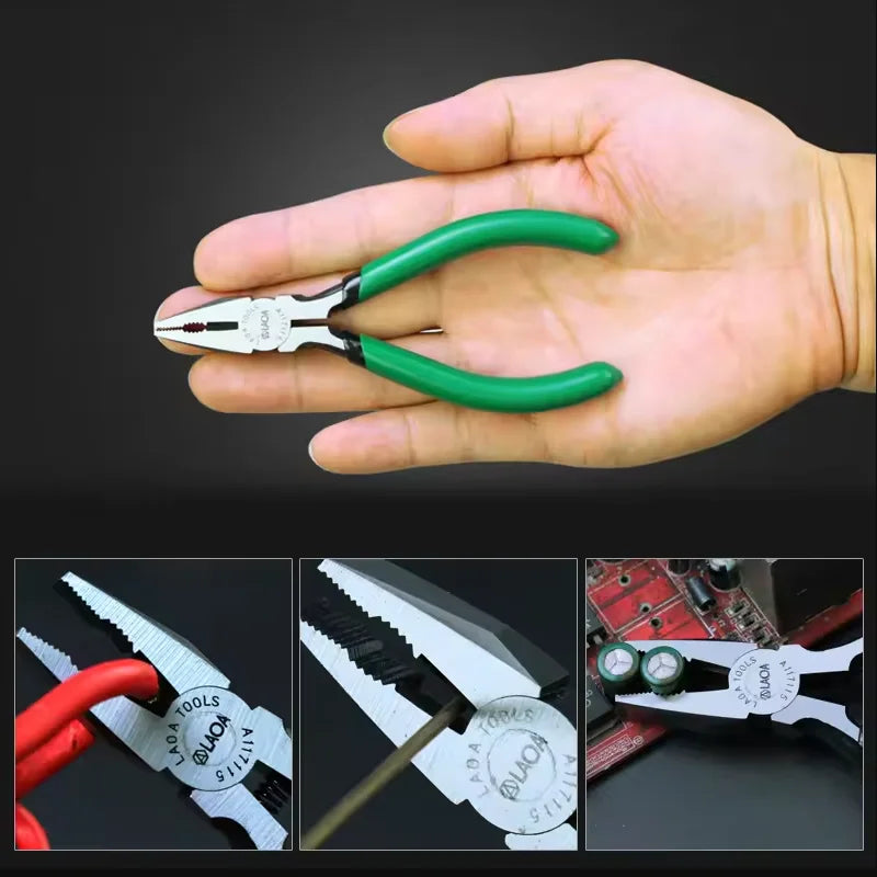 LAOA 5" wire cutters with viscose handle, small needle-nose pliers, small oblique-nose pliers, manual pliers