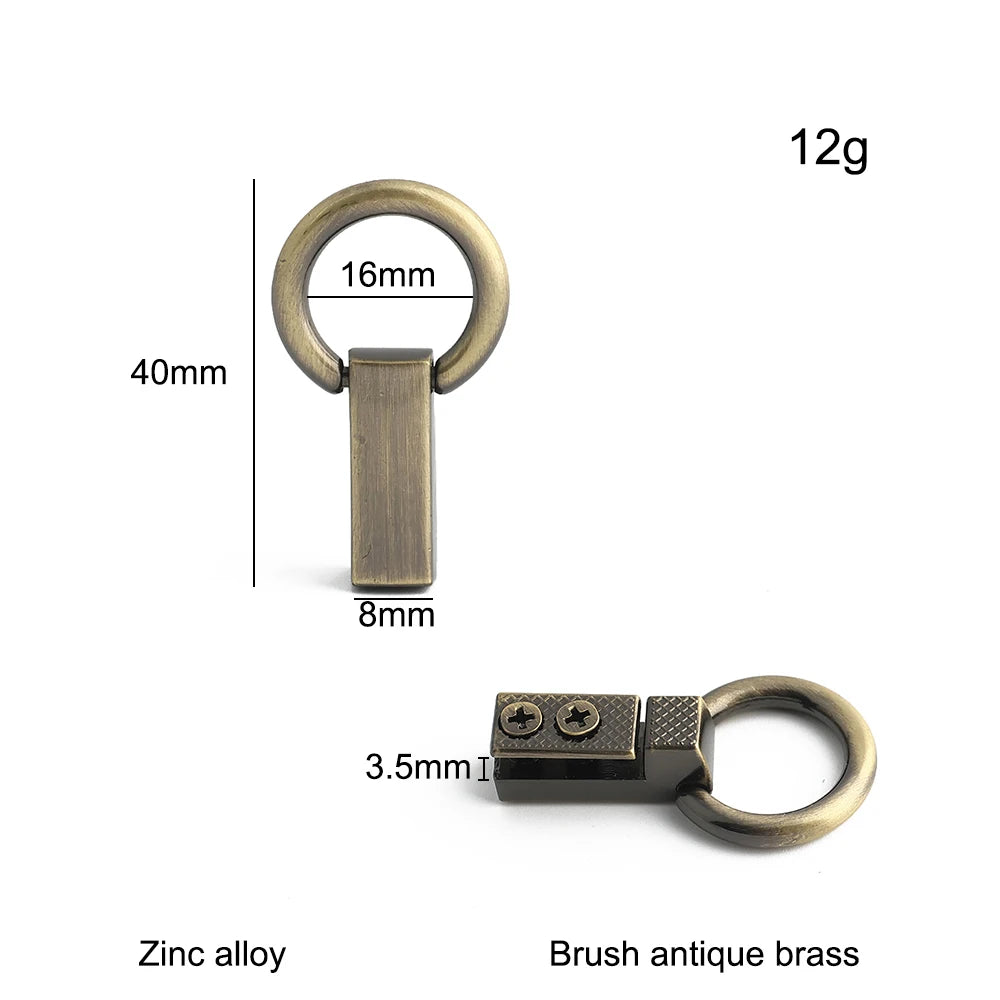 10/40/100PCS Metal O Ring Stud Rivet Screwback Bag Side Edge Anchor Buckles With Screws For Purse Handbag Belt DIY Accessories