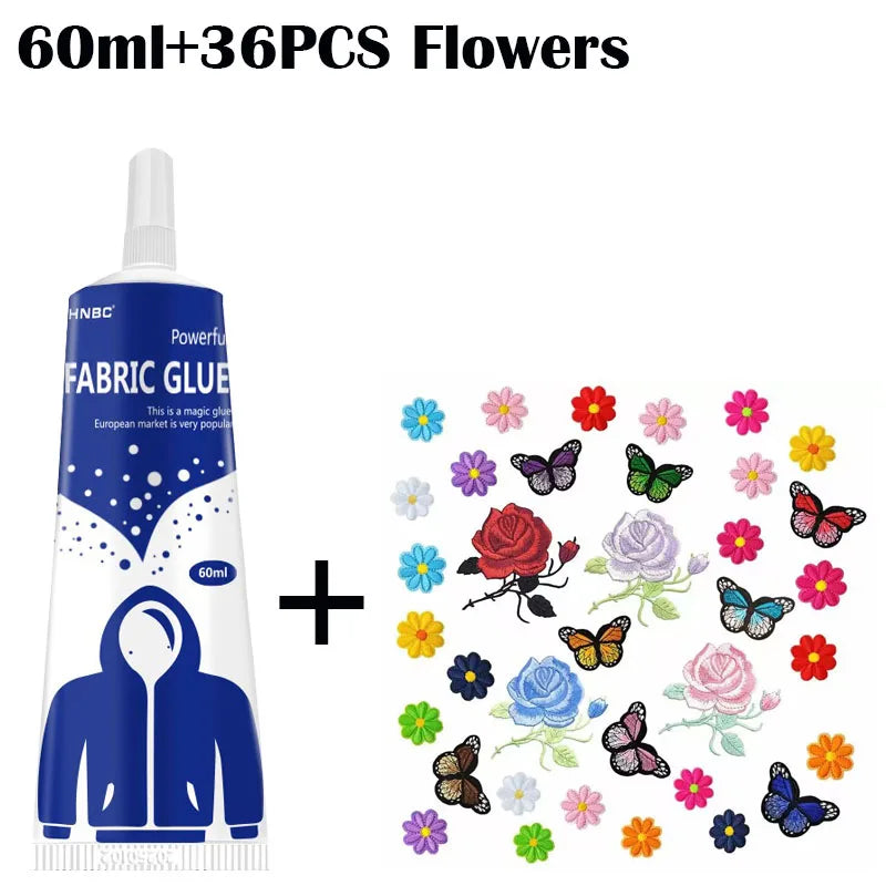 3/15/60/120ml Fabric Adhesive with Patch - Fast drying waterproof strong bonding seam repair adhesive for garment textiles